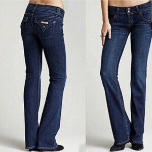 Hudson Signature Bootcut Mid Rise Dark Wash Long Inseam Jeans Size 26/34